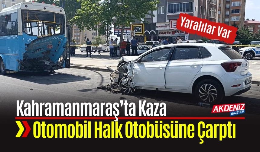 Otomobil Halk Otobüsüne Çarptı Yaralılar Var