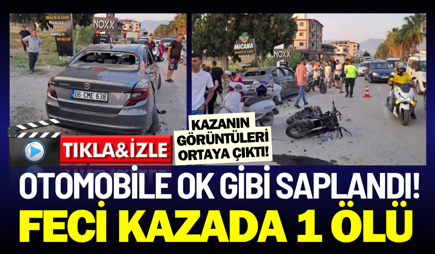 Otomobile ok gibi saplanan motosikletteki 1 kişi öldü, 1 kişi yaralandı