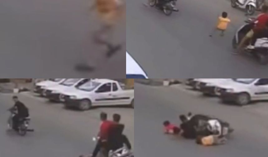 İki Motosiklet Sürücüsü Yola Fırlayan Çocuğu Ezdi