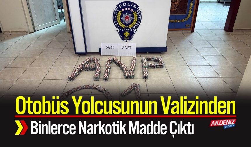 Otobüs Yolcusunun Valizinden Binlerce Narkotik Madde Çıktı