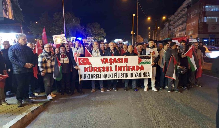 Kırklareli’nden Gazze’ye destek yürüyüşü