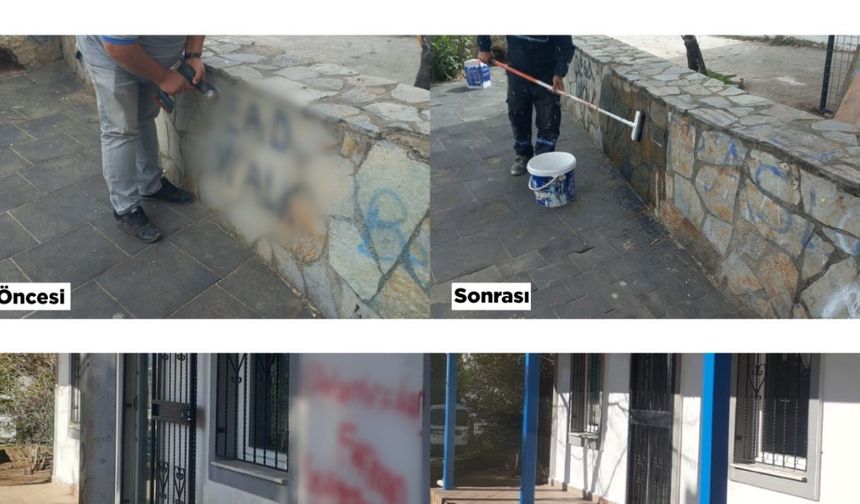 Kent estetiğini bozan yazılar ve resimler temizleniyor