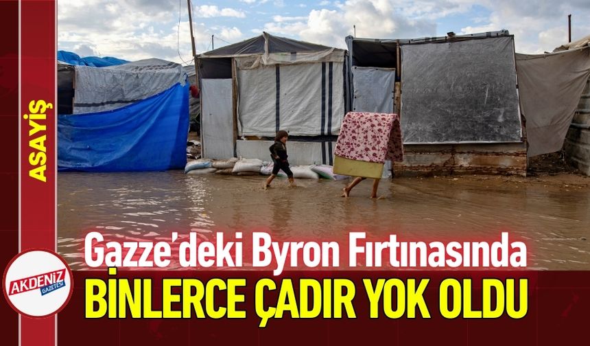 Gazze’deki Byron Fırtınasında Binlerce Çadır Yok Oldu!