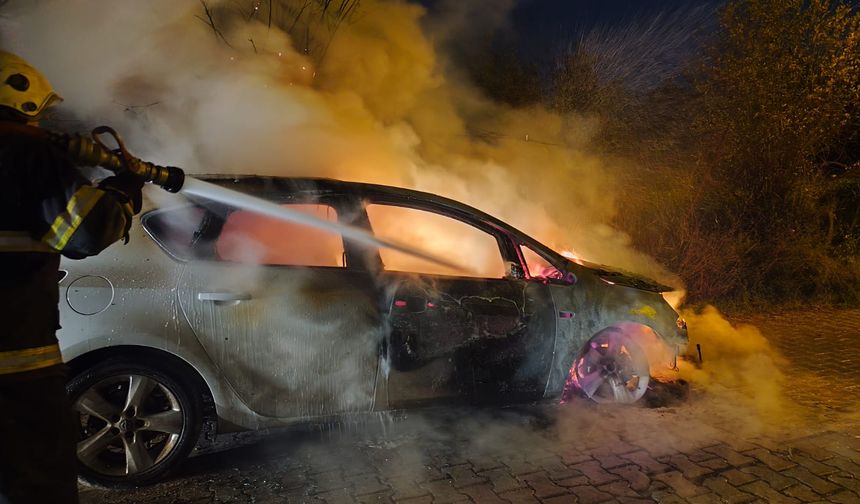 Hatay'da otomobilde çıkan yangın söndürüldü
