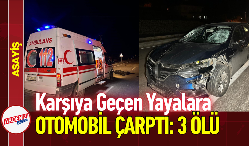 Karşıya Geçen Yayalara Otomobil Çarptı: 3 Ölü!