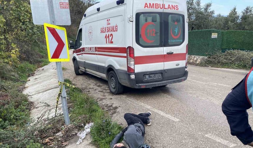 Mudanya'da Korkutan Kaza: Bisikletli Genç Gidere Yuvarlandı