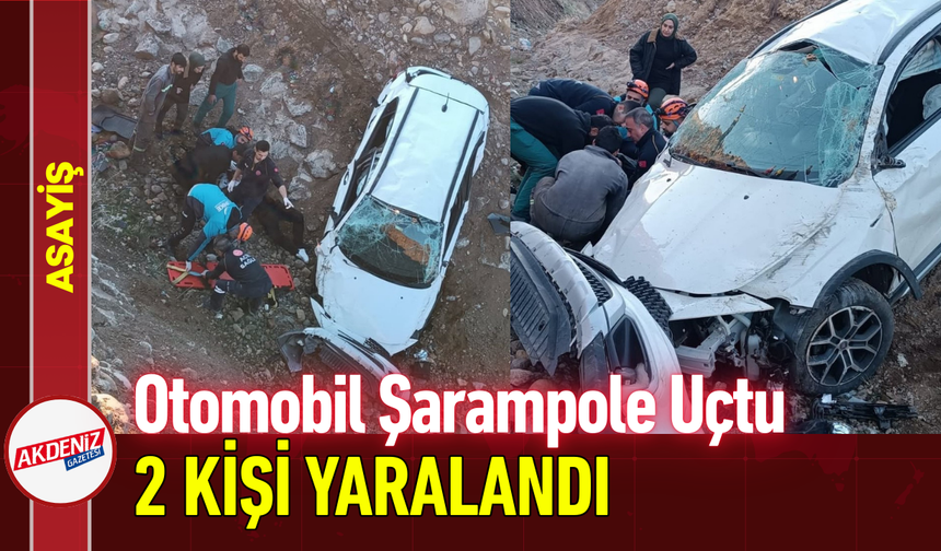 Otomobil Şarampole Uçtu: 2 Kişi Yaralandı!