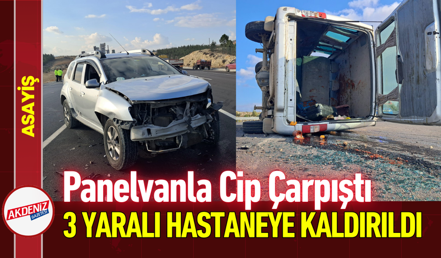 Panelvanla Çip Çarpıştı 3 Yaralı Hastaneye Kaldırıldı