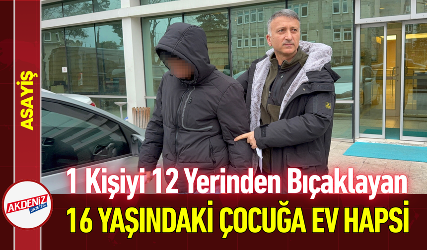 1 Kişiyi 12 Yerinden Bıçaklayan 16 Yaşındaki Çocuğa Ev Hapsi!