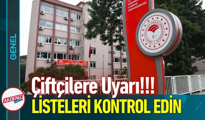 2025 Planlı Üretim Listeleri Askıya Çıkarıldı