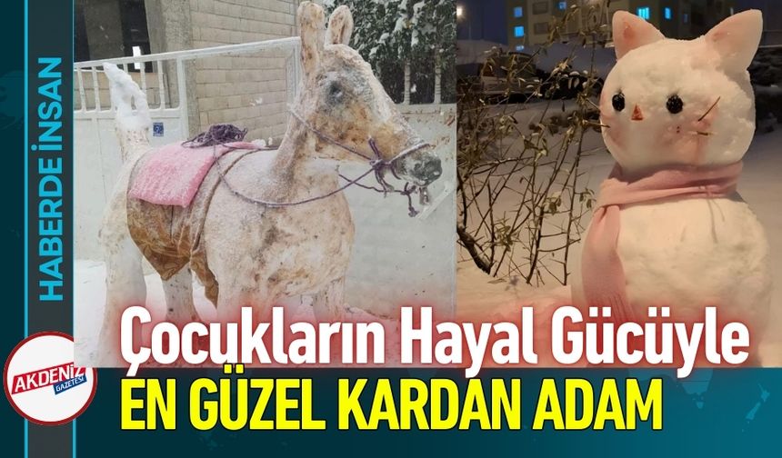 Çocukların Hayal Gücü Çermik’te Kardan Adama Dönüştü