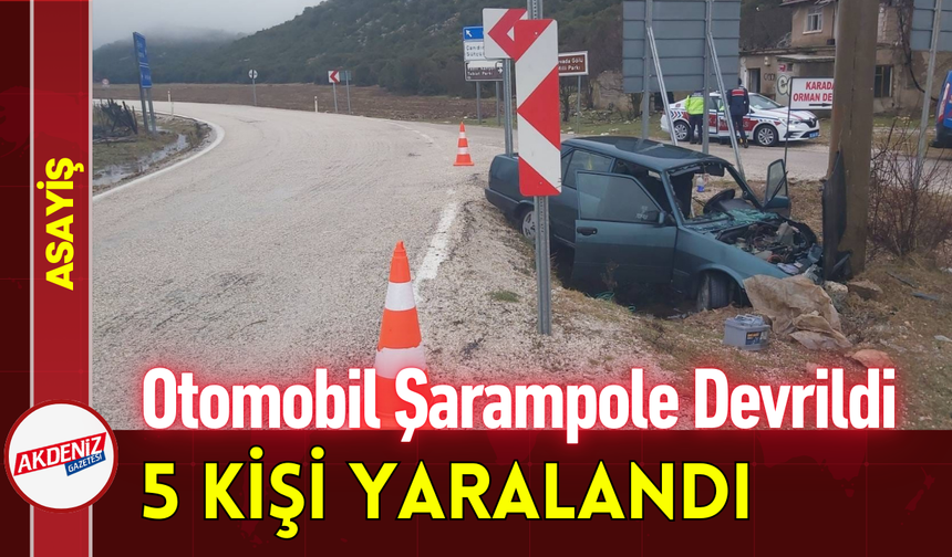 Otomobil Şarampole Devrildi: 5 Kişi Yaralandı!