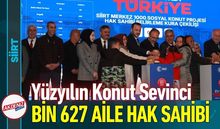 Siirt’te Yüzyılın Konut Sevinci: 1627 Hak Sahibi Belirlendi