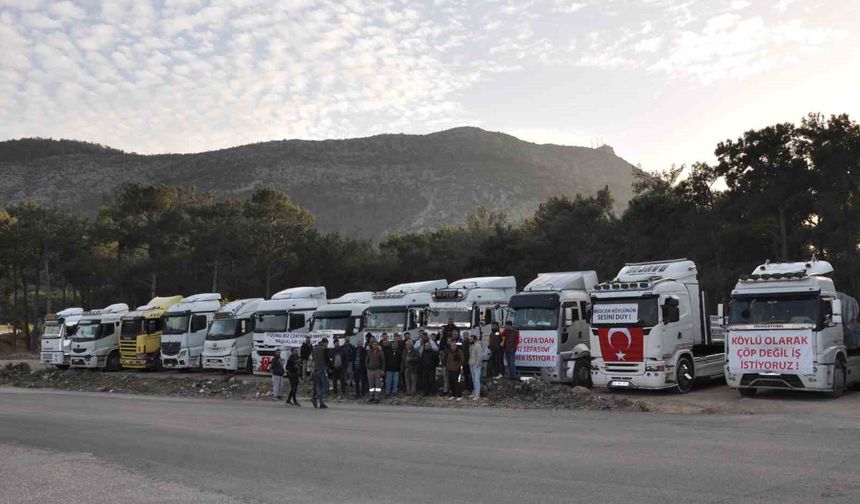 Silifke’de Kamyoncuların Sabrı Taştı