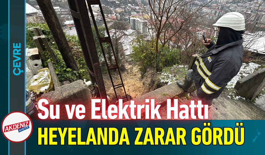 Su ve Elektrik Hattı Heyelanda Zarar Gördü!