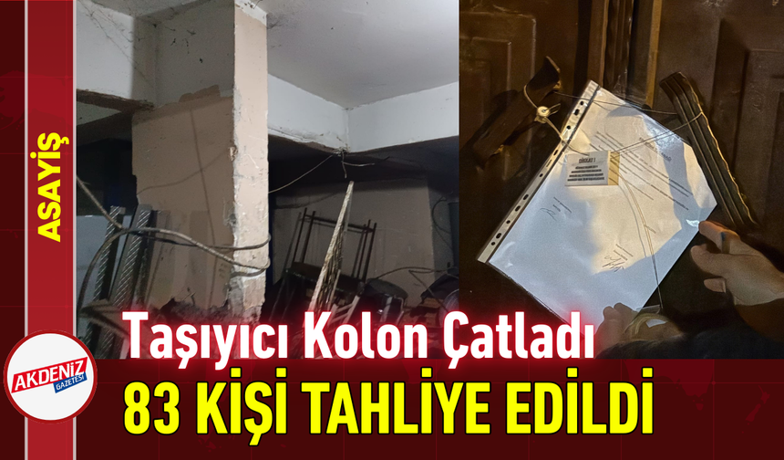 Taşıyıcı Kolon Çatladı: 83 Kişi Tahliye Edildi!