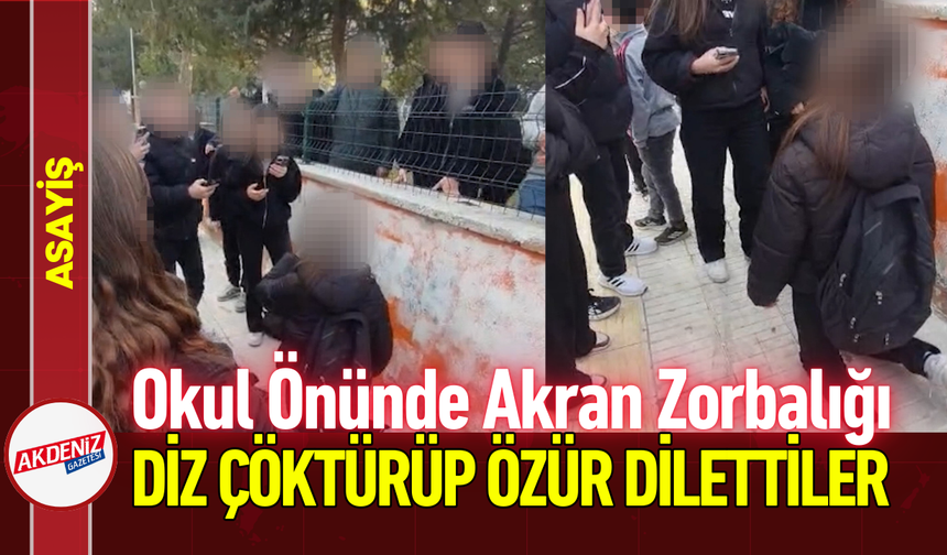 Okul Önünde Akran Zorbalığı: Diz Çöktürüp Özür Dilettiler!
