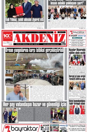 Akdeniz Gazetesinde 30 Mayıs 2025'te Hangi Haberlere Yer Verildi