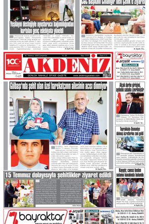 Akdeniz Gazetesinde 16 Temmuz 2025'te Hangi Haberlere Yer Verildi