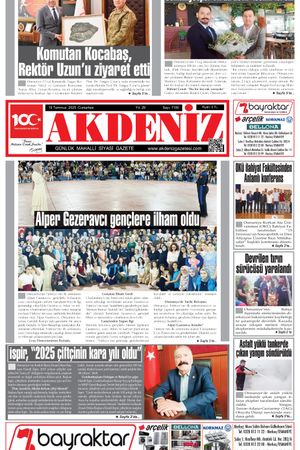 Akdeniz Gazetesinde 19 Temmuz 2025'te Hangi Haberlere Yer Verildi