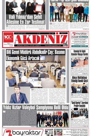 Akdeniz Gazetesi 28 Kasım’da Hangi Haberlere Yer Verdi?