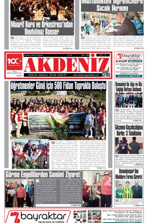 Akdeniz Gazetesi 22 Kasım’da Hangi Haberlere Yer Verdi?