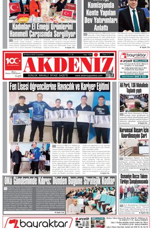 Akdeniz Gazetesi 29 Kasım’da Hangi Haberlere Yer Verdi?
