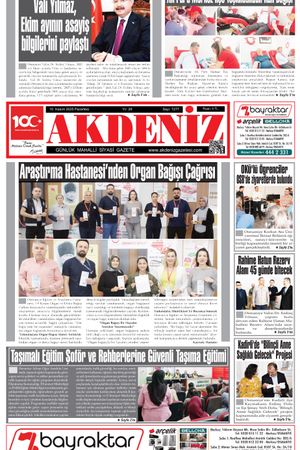 Akdeniz Gazetesi 10 Kasım’da Hangi Haberlere Yer Verdi?