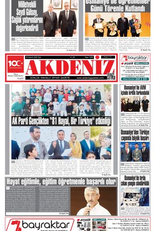 Akdeniz Gazetesi 25 Kasım’da Hangi Haberlere Yer Verdi?